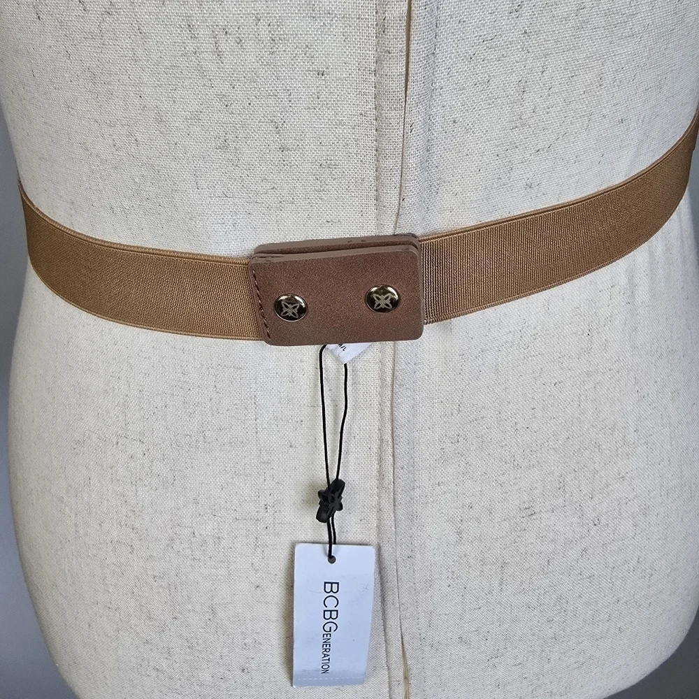 BCBGeneration New Tan Cognac O-Ring Knot Vegan Leather Statemen Belt Size M/L